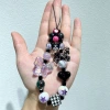 Douyin and Xiaohongshu's same style of mobile phone chain, strawberry dessert, bear hand-painted mobile phone pendant, lanyard, bag pendant and decoration details Picture